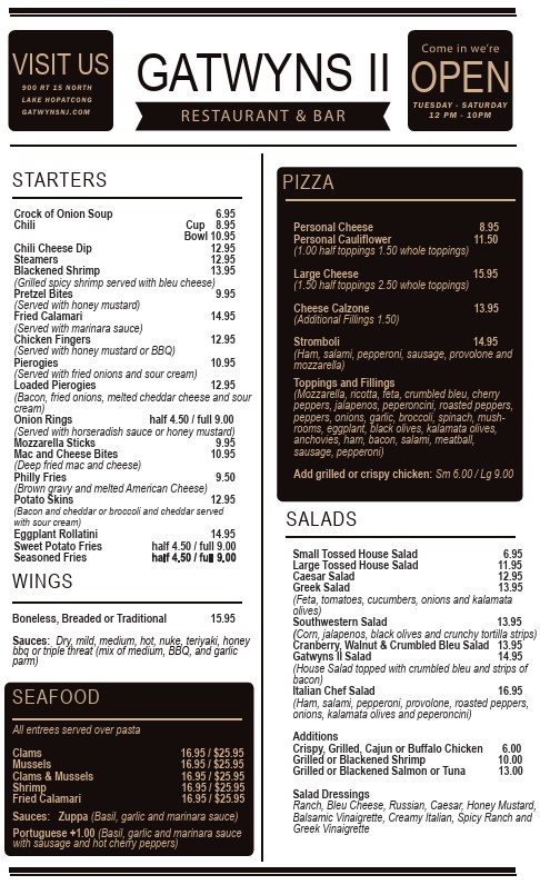 gatwyn menu 1